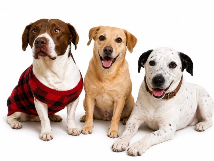 Tres perros esperando su consulta